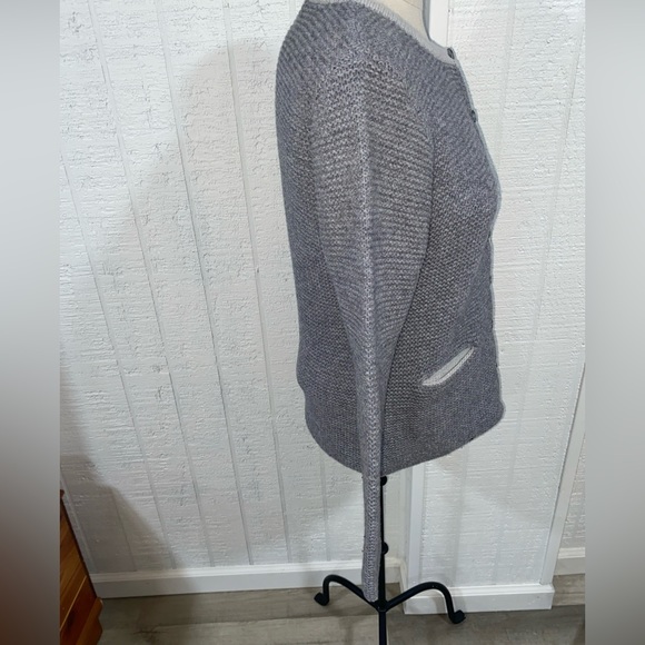 Marie Lund Lambswool Copenhagen Gray Cardigan Sweater Buttons Pockets Vintage M - Picture 3 of 12